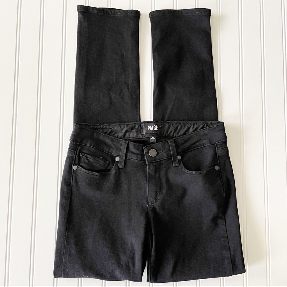 Paige Skyline Ankle Peg Black Shadow Jeans - Size 24
